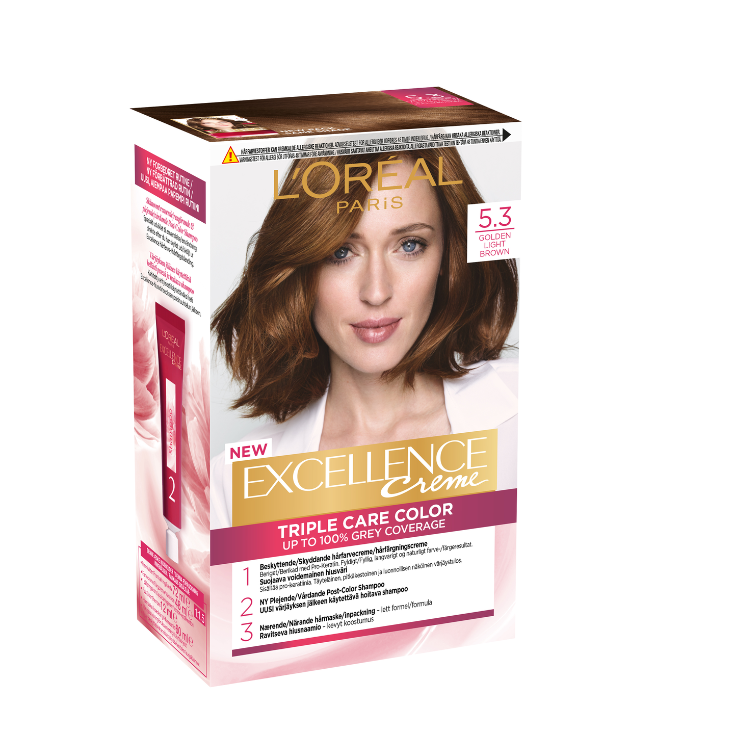 L'Oréal Paris Excellence Creme 5.3 Golden Light Brown hiusväri kullanruskea