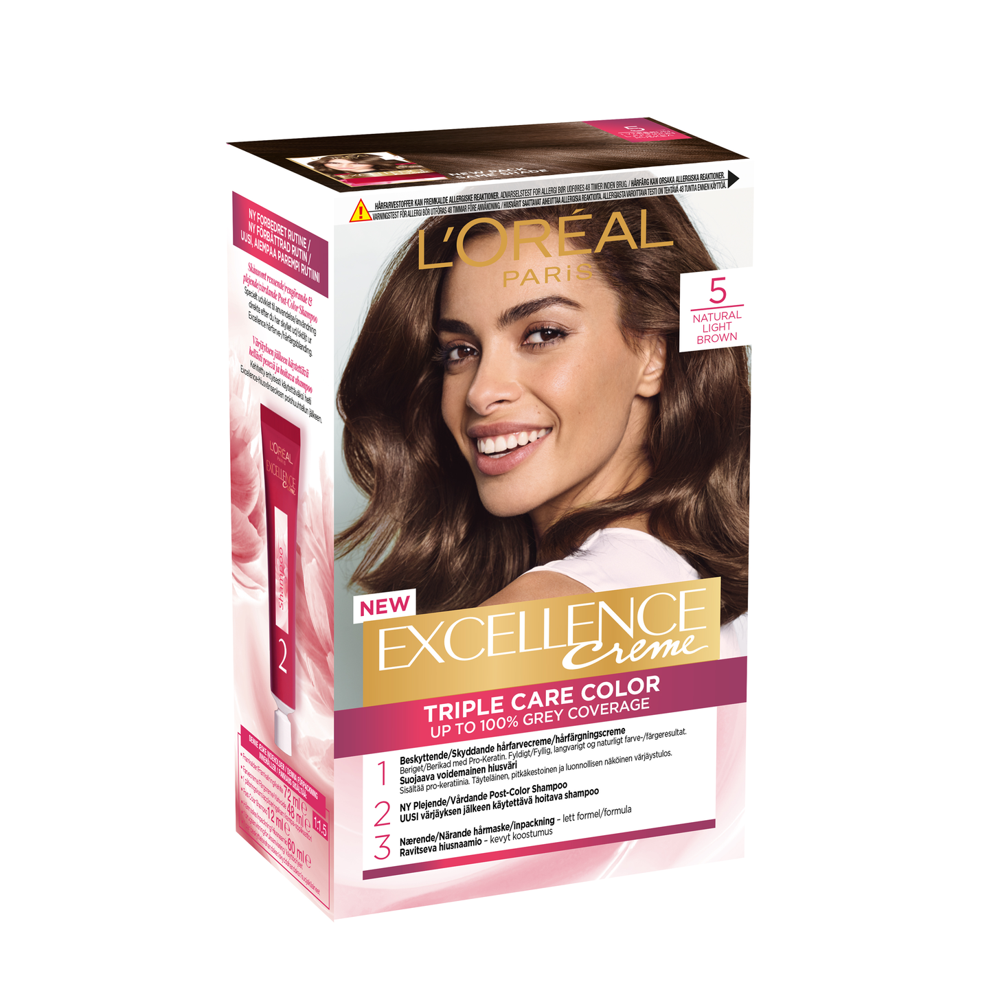 L'Oréal Paris Excellence Creme 5 Natural Light Brown ruskea kestoväri