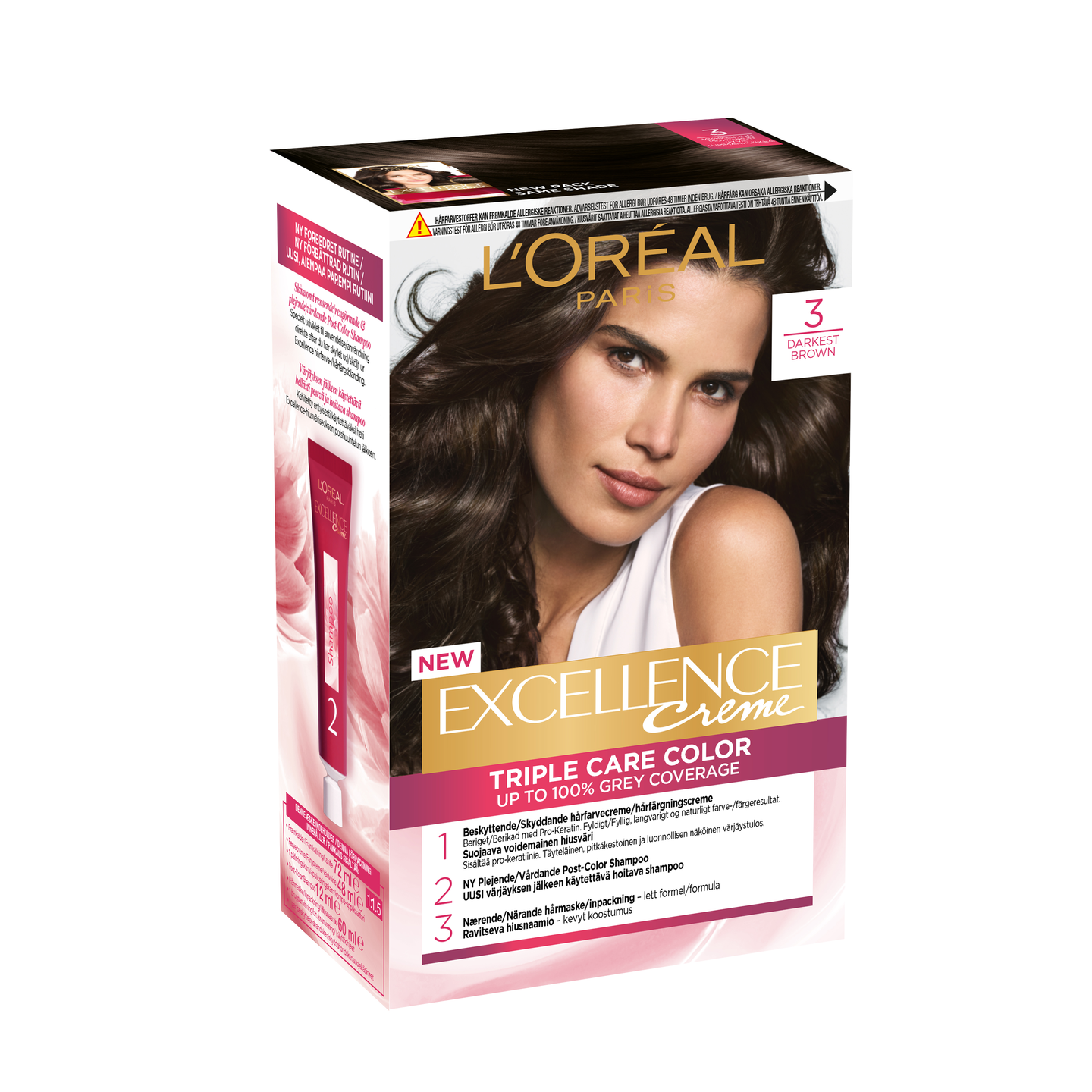 L'Oréal Paris Excellence Creme 3 kestoväri Dark Brown syvä tummanruskeai