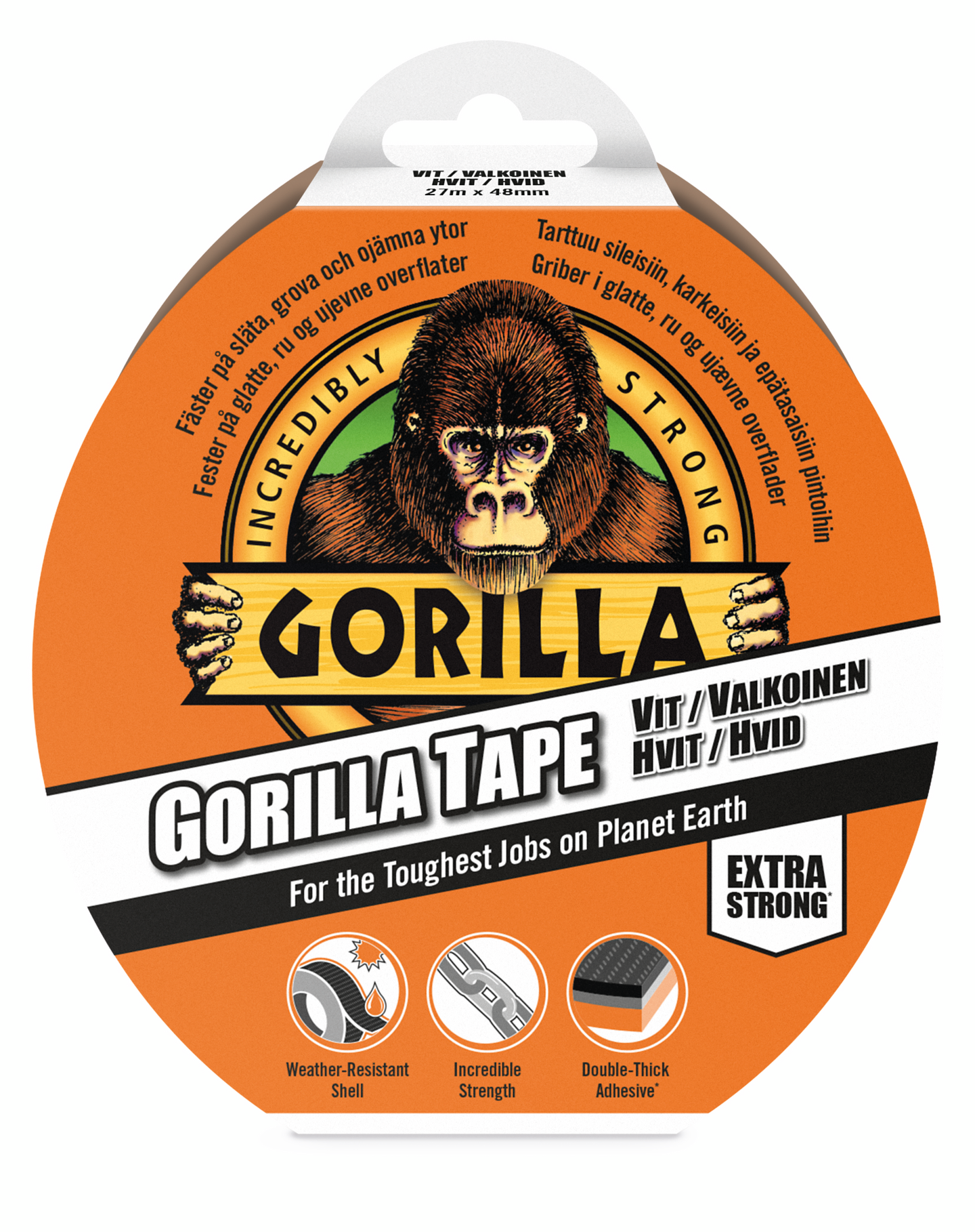 Gorilla teippi valkoinen 27m