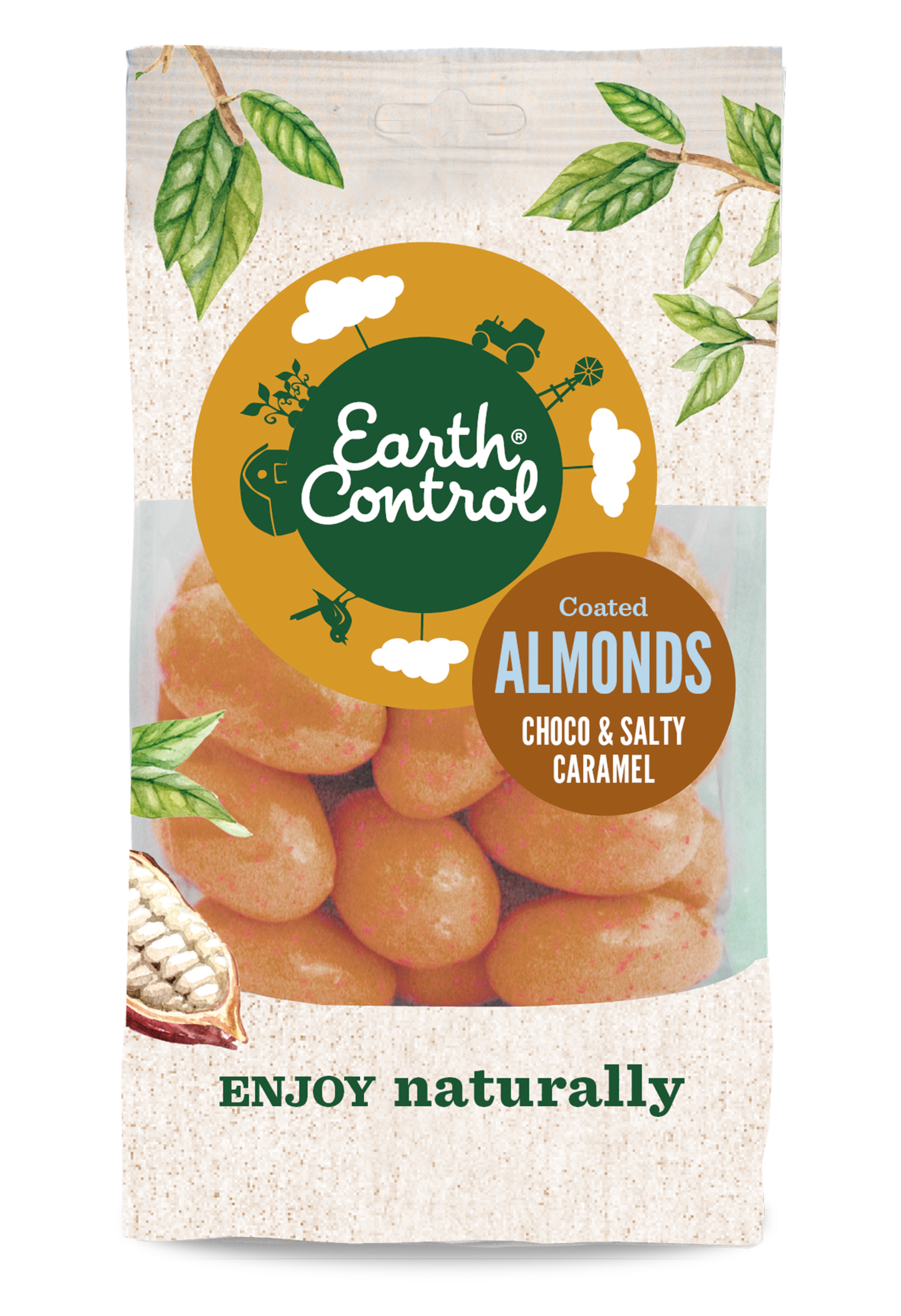 Earth Control kuorrutettu manteli 125g Choco & Salty Caramel