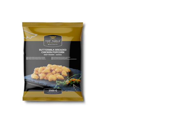 Top Table Buttermilk leivitetty broileri popcorn 2,5kg pakaste