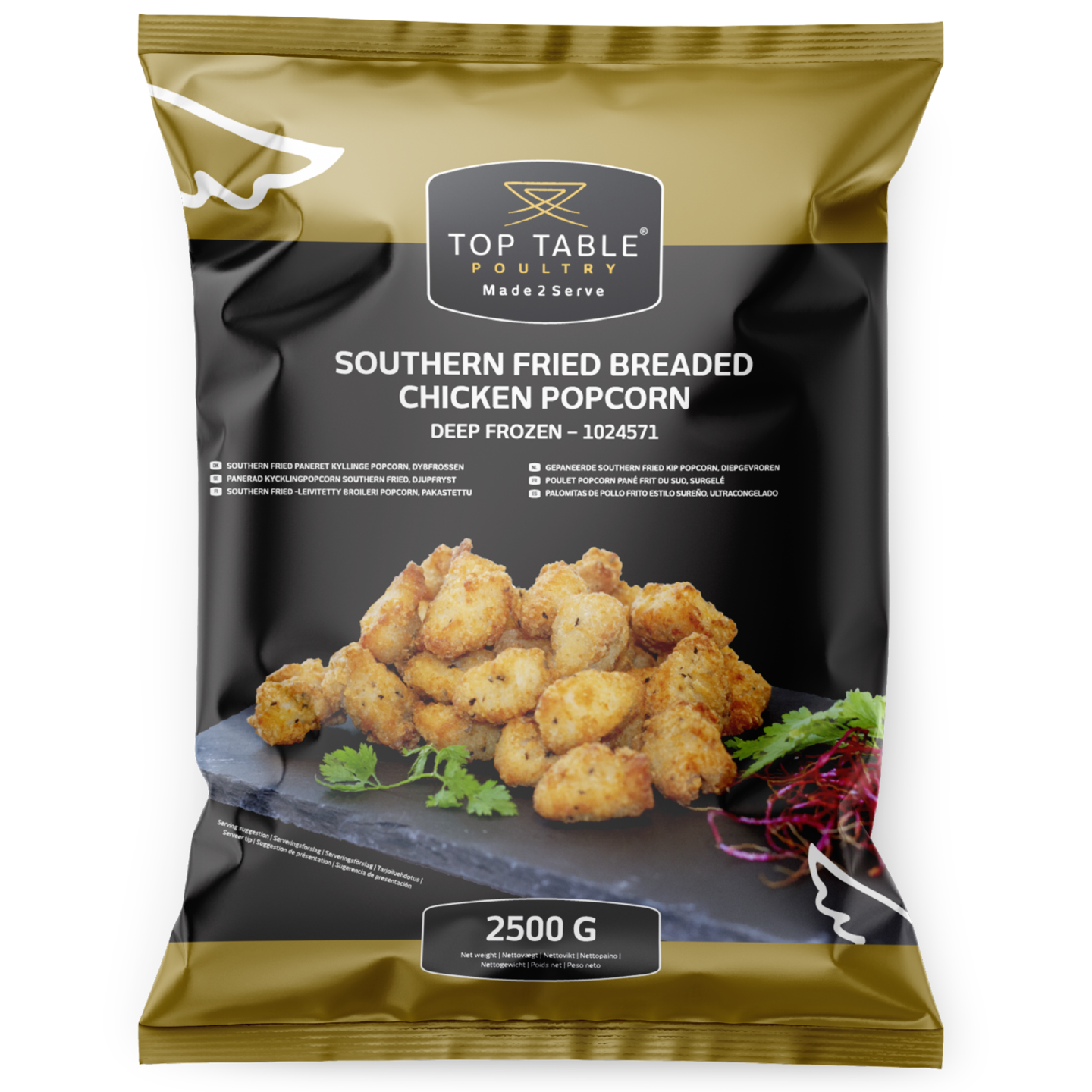 Top Table Southern fried leivitetty broileri popcorn 2,5kg pakaste