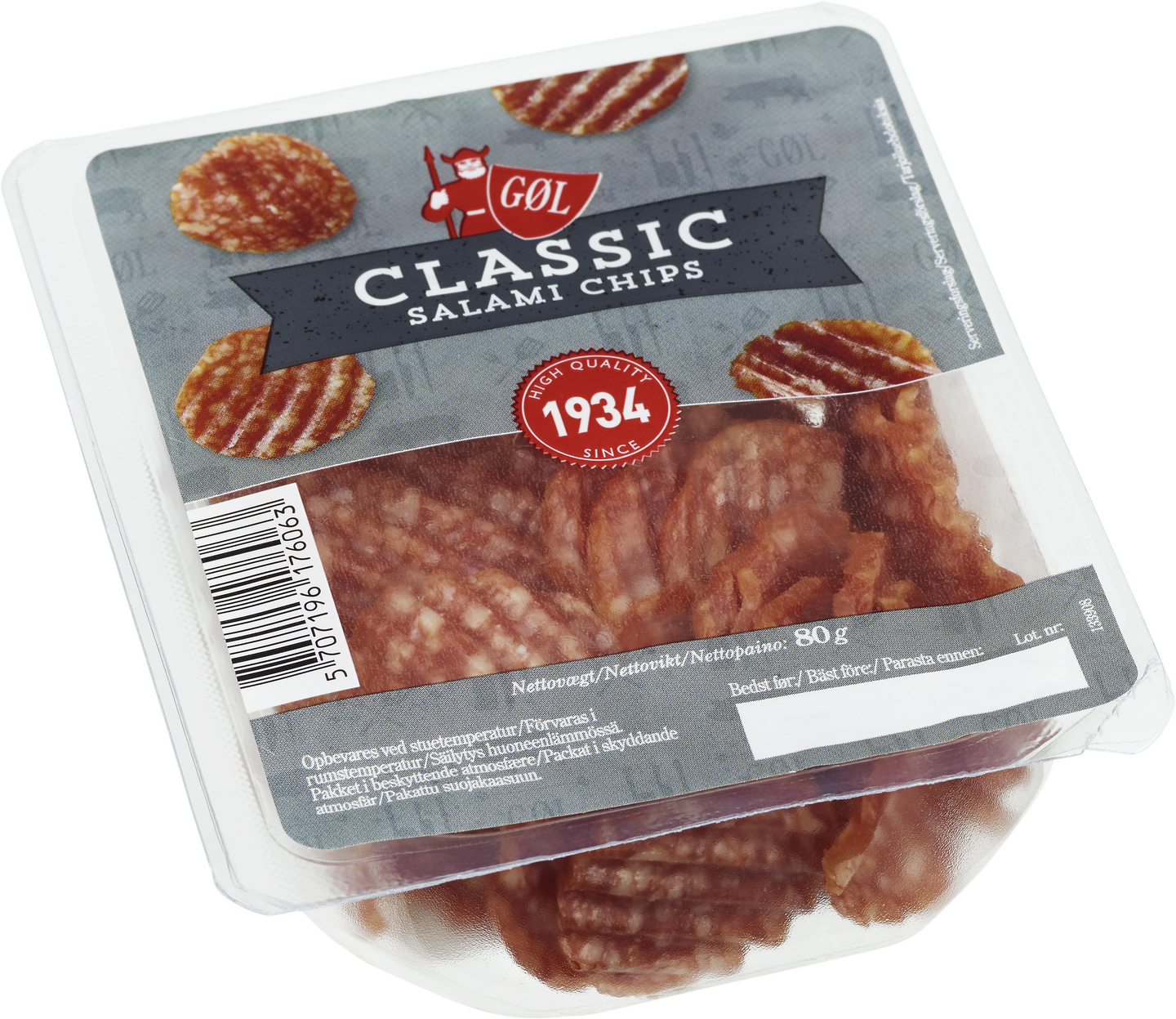 Gøl Classic salami chips 80g