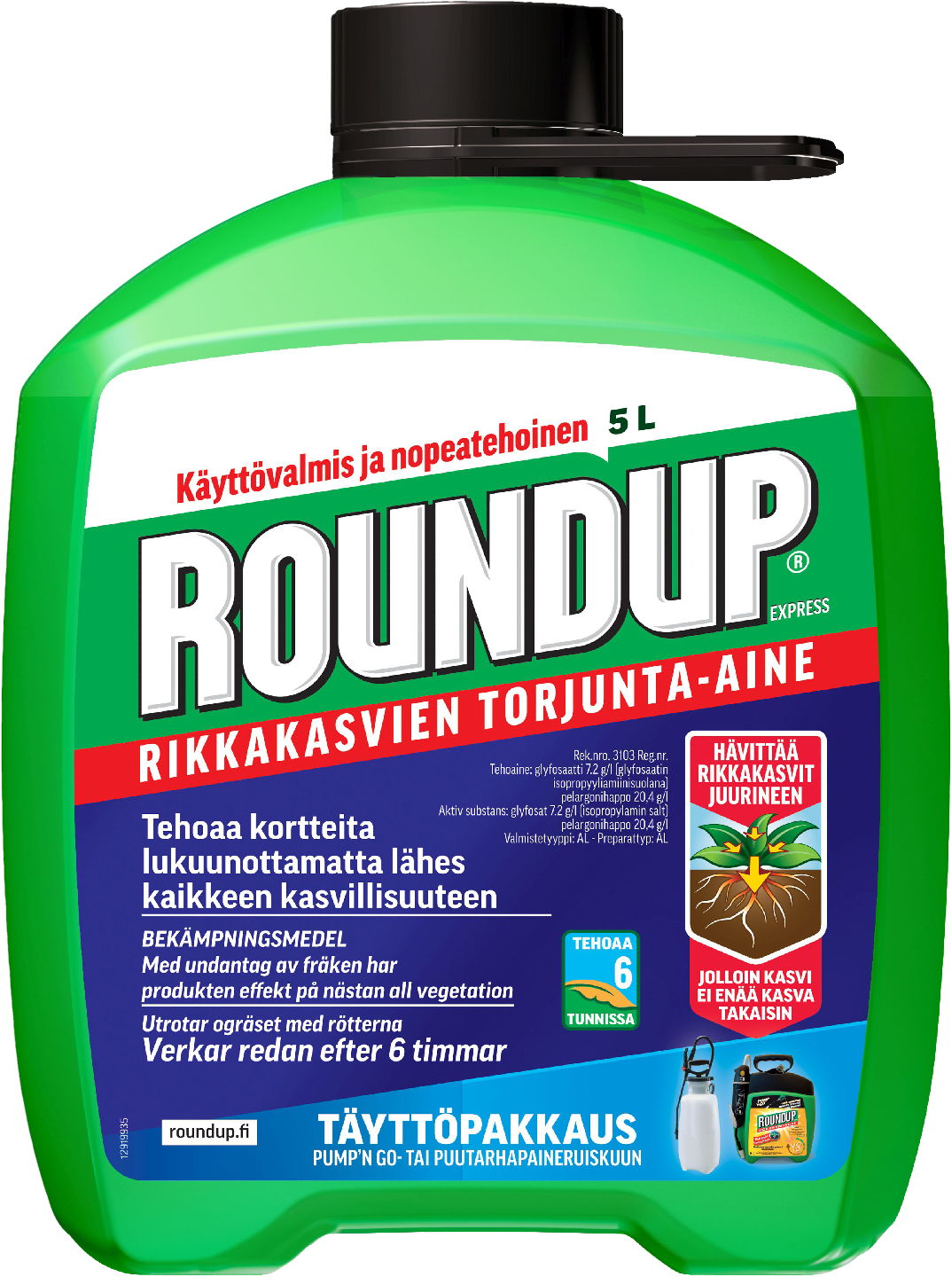 Roundup Express 5L täyttöpakkaus rikkakasvien torjunta-aine | K-Ruoka  Verkkokauppa