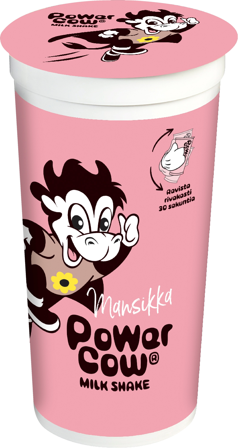 Arla power cow mansikanmakuinen pirtelö 200ml UHT