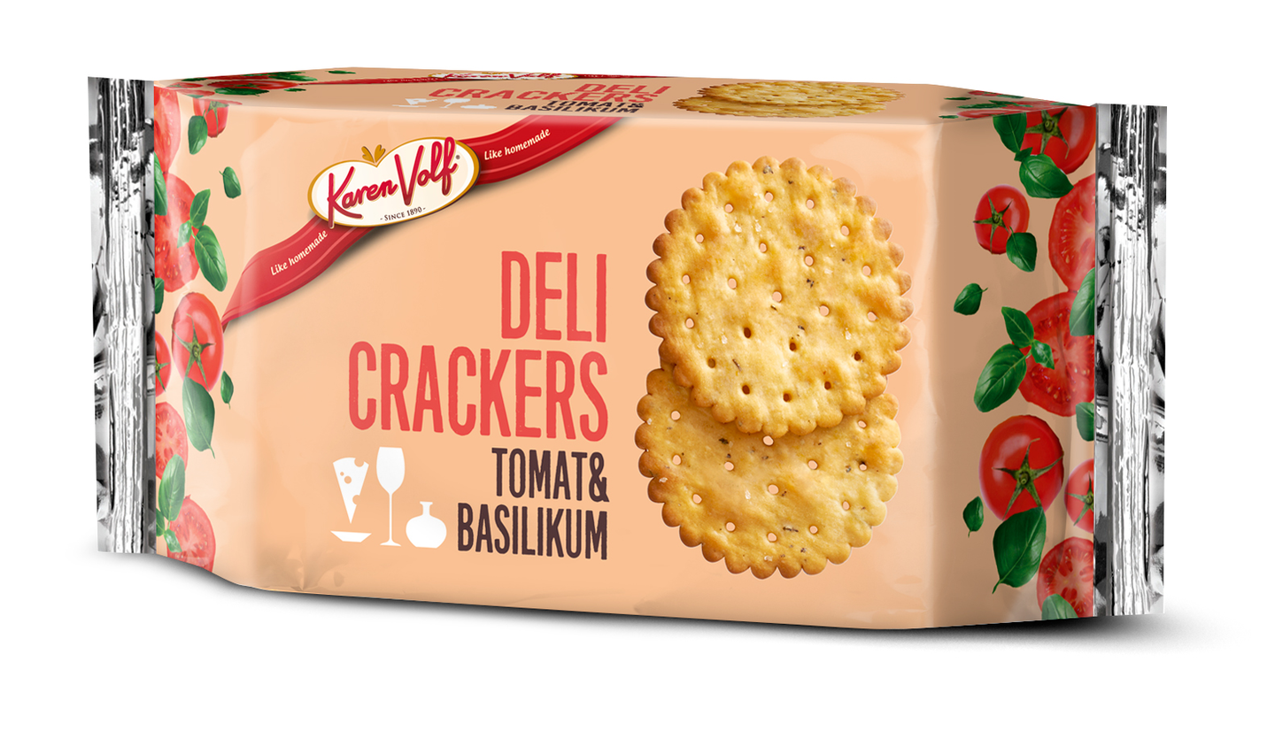 Karen Volf deli crackers 105g tomaatti & basilika KRuoka Verkkokauppa