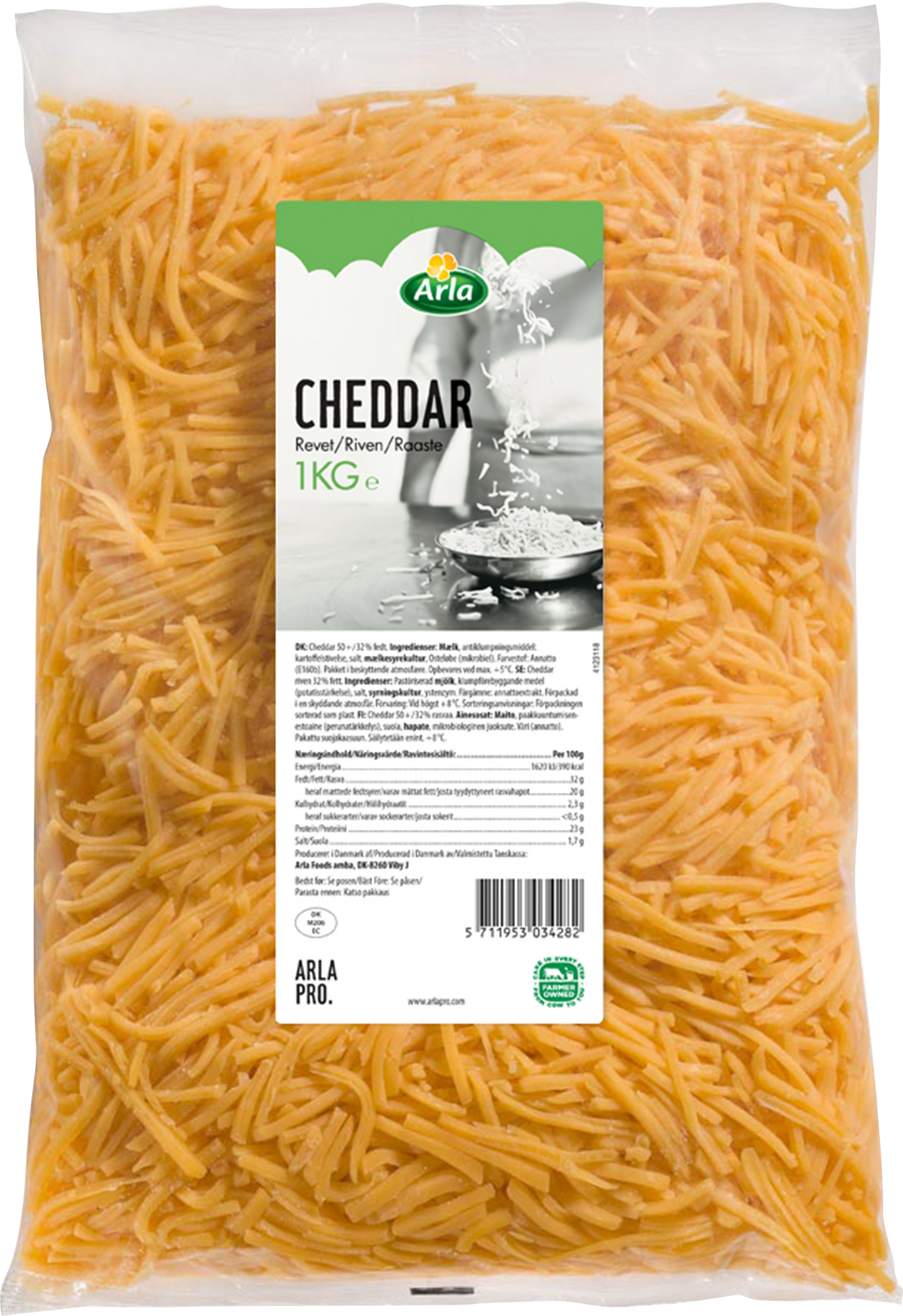 Arla Cheddar juustoraaste 1kg laktoositon