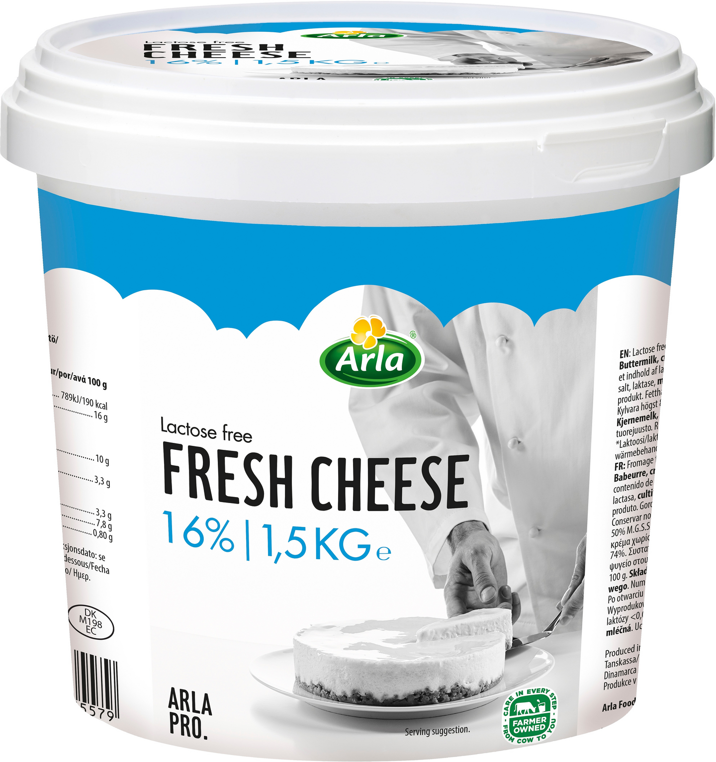 Arla 1,5 kg laktoositon maustamaton tuorejuusto