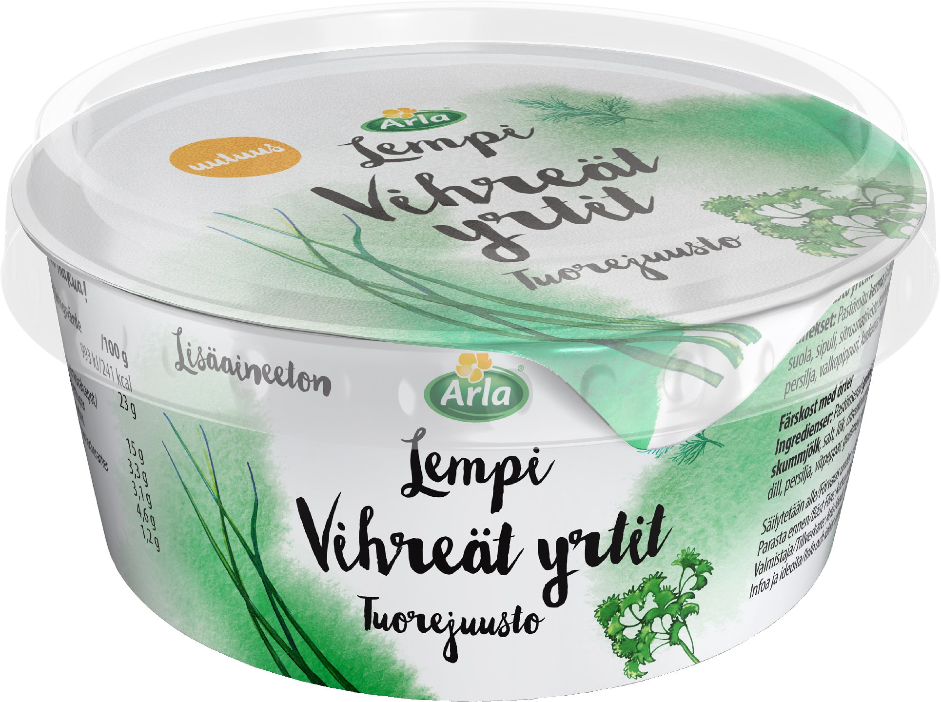 Arla Lempi tuorejuusto 160g vihreät yrtit