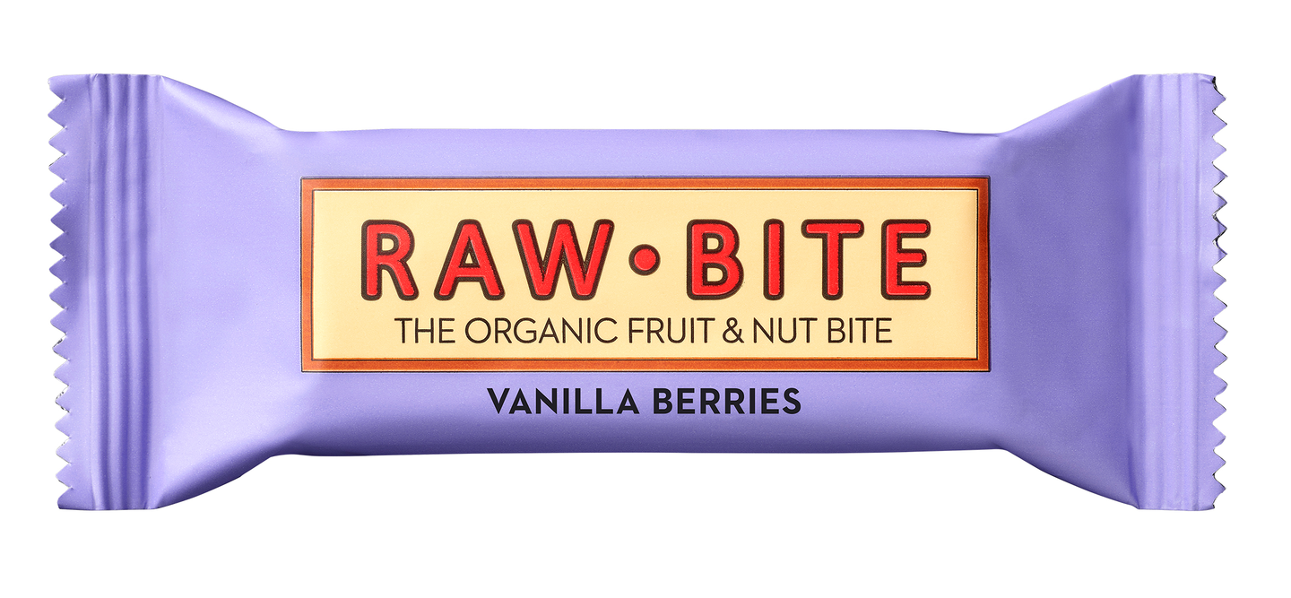 Rawbite 50g Berries & Vanilla Pähkinäpatukka