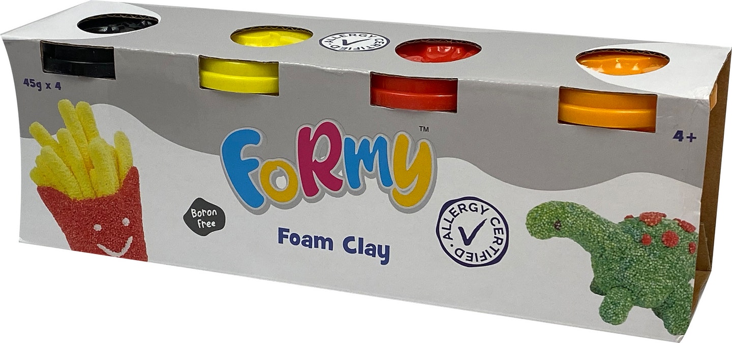 Formy Foam Clay, Muovailusavi, 4x45g purkit, 4+