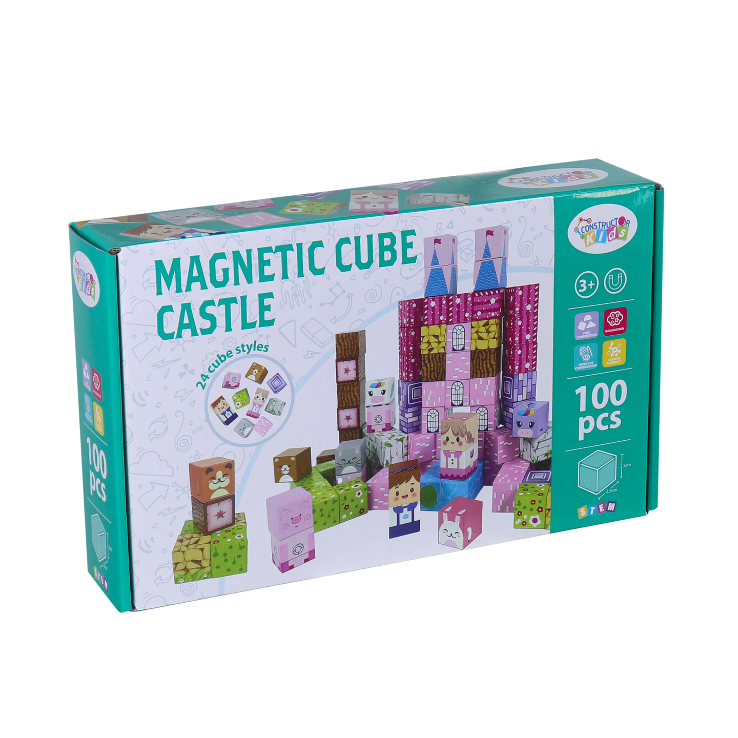CONSTRUCTOR KIDS Magn kuutio linna teema