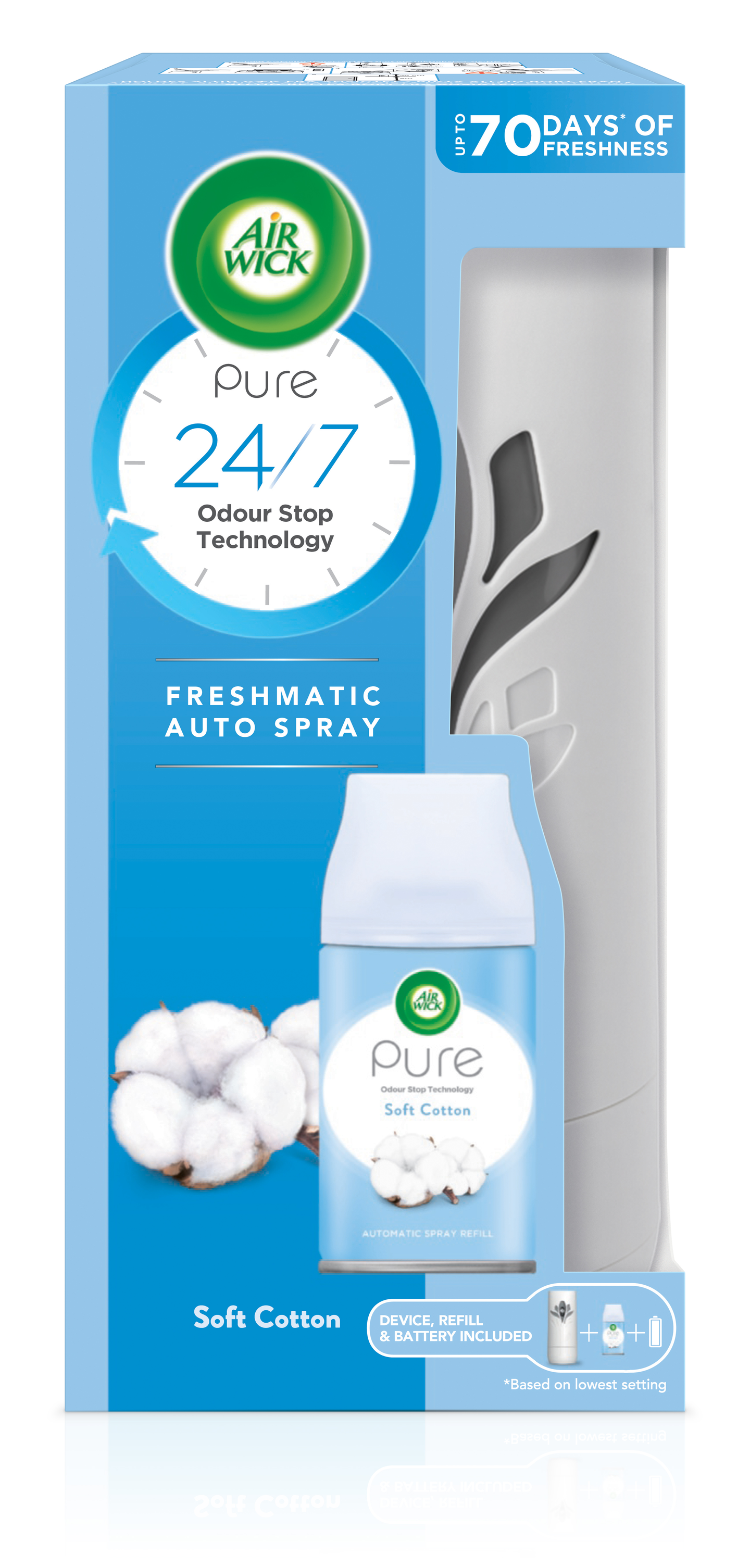 AirWick FreshMatic Pure Soft Cotton kone+täyttö