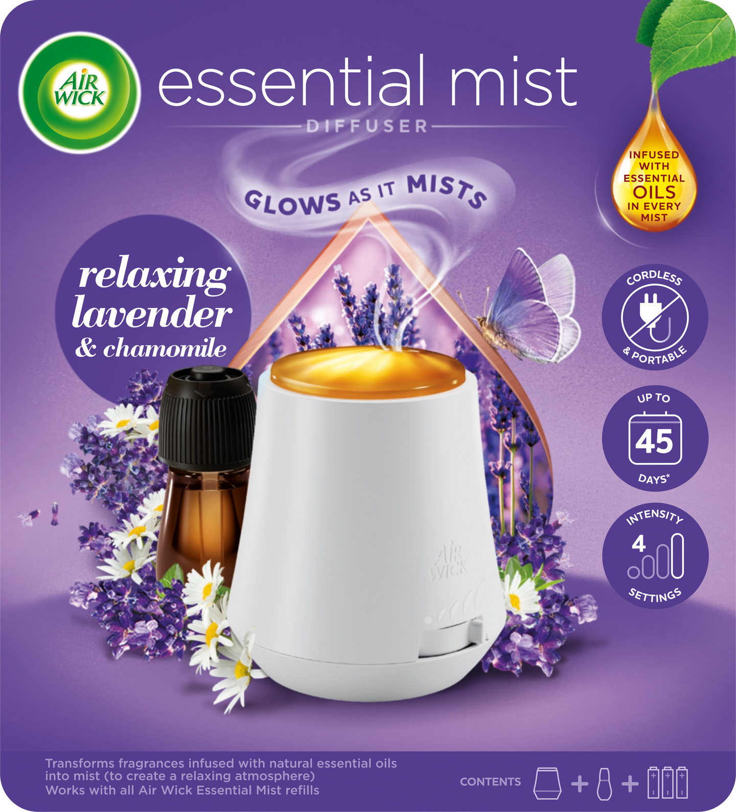 Airwick Essential Mist kone+täyttö 20ml Relaxing Lavender