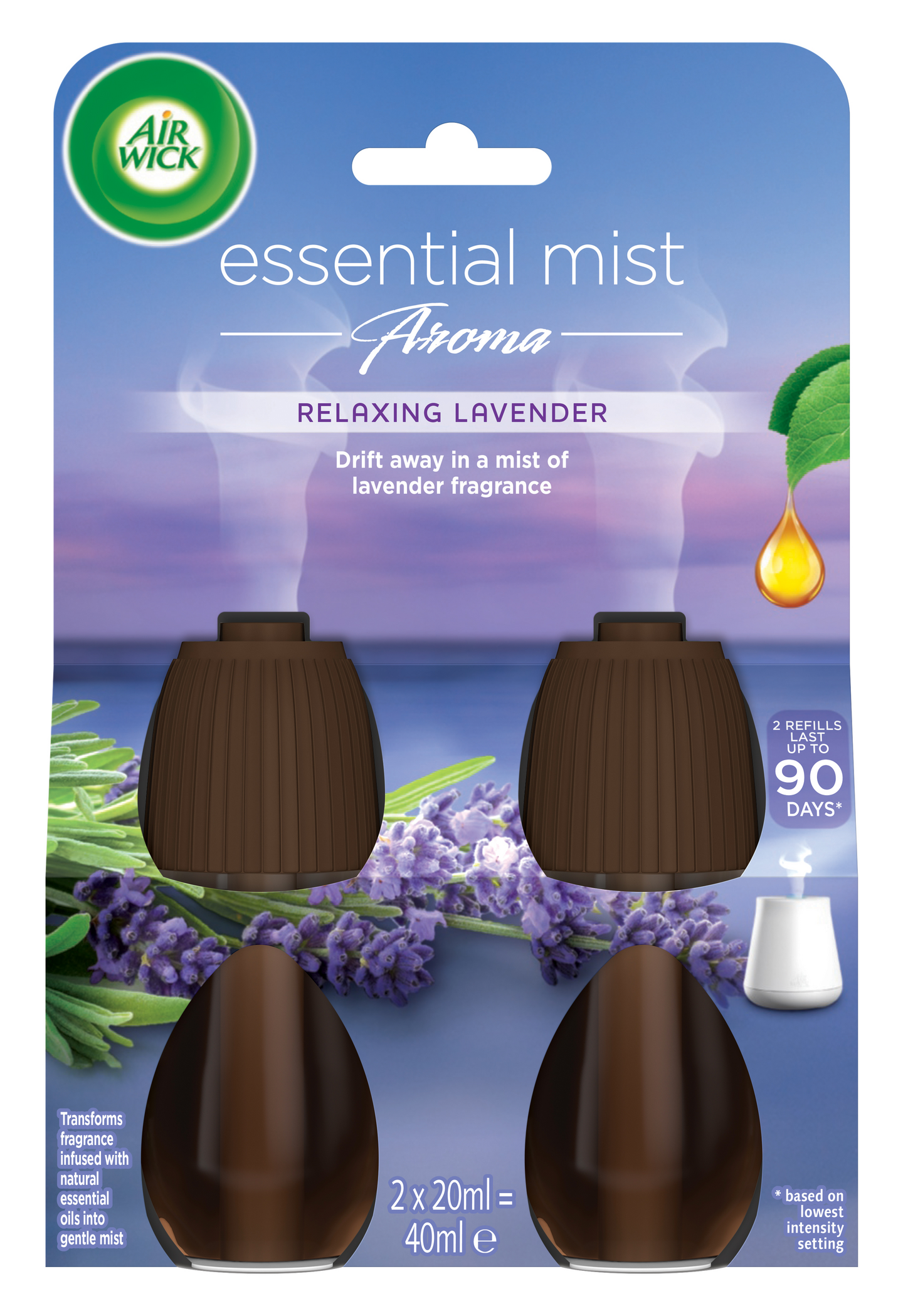 Airwick Essential Mist täyttö 2x20ml Lavender