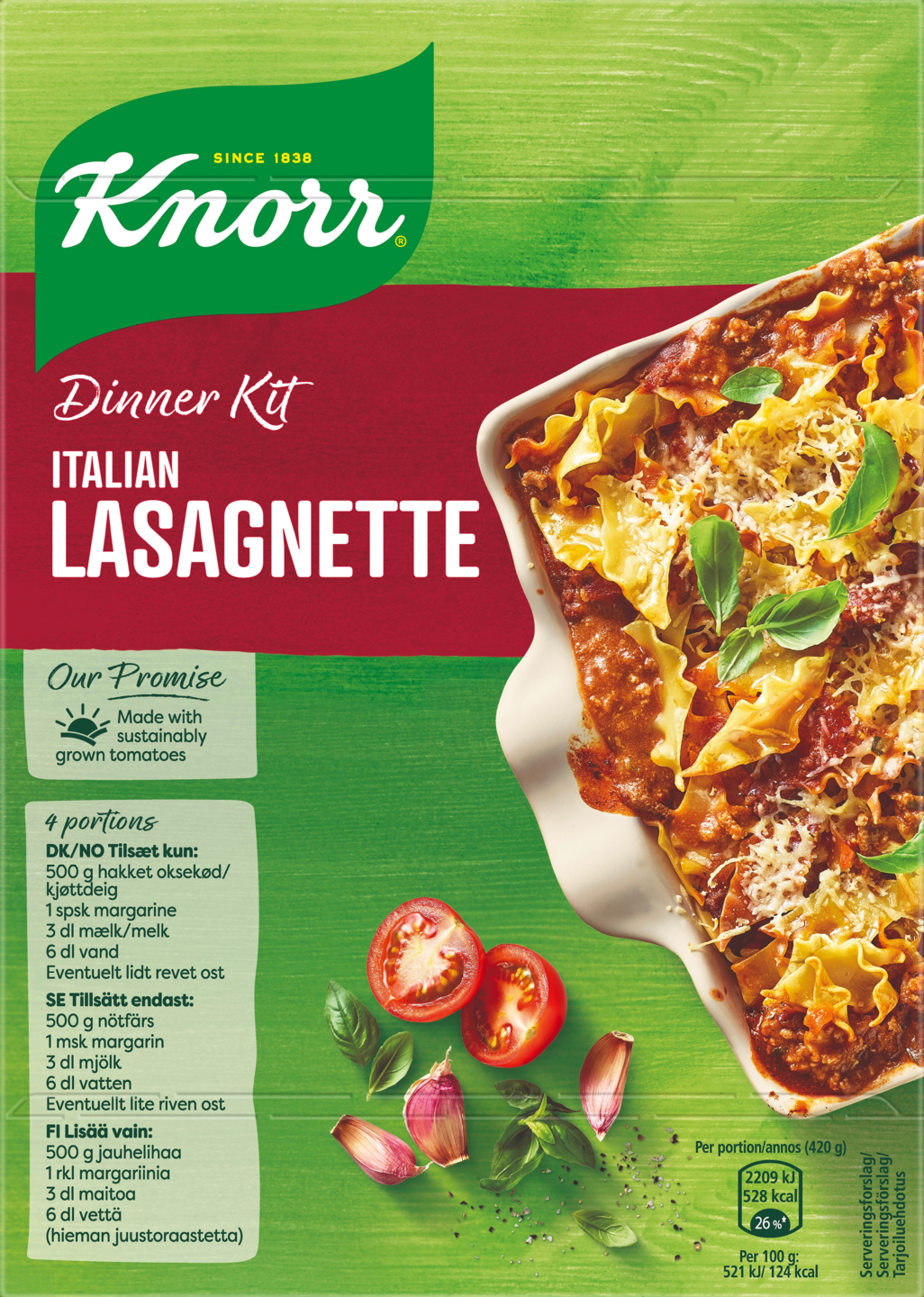 Knorr Lasagnette ateria-ainekset 273 g