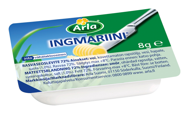 Arla Ingmariini normaalisuolainen rasvaseoslevitenappi 70% 100x8g