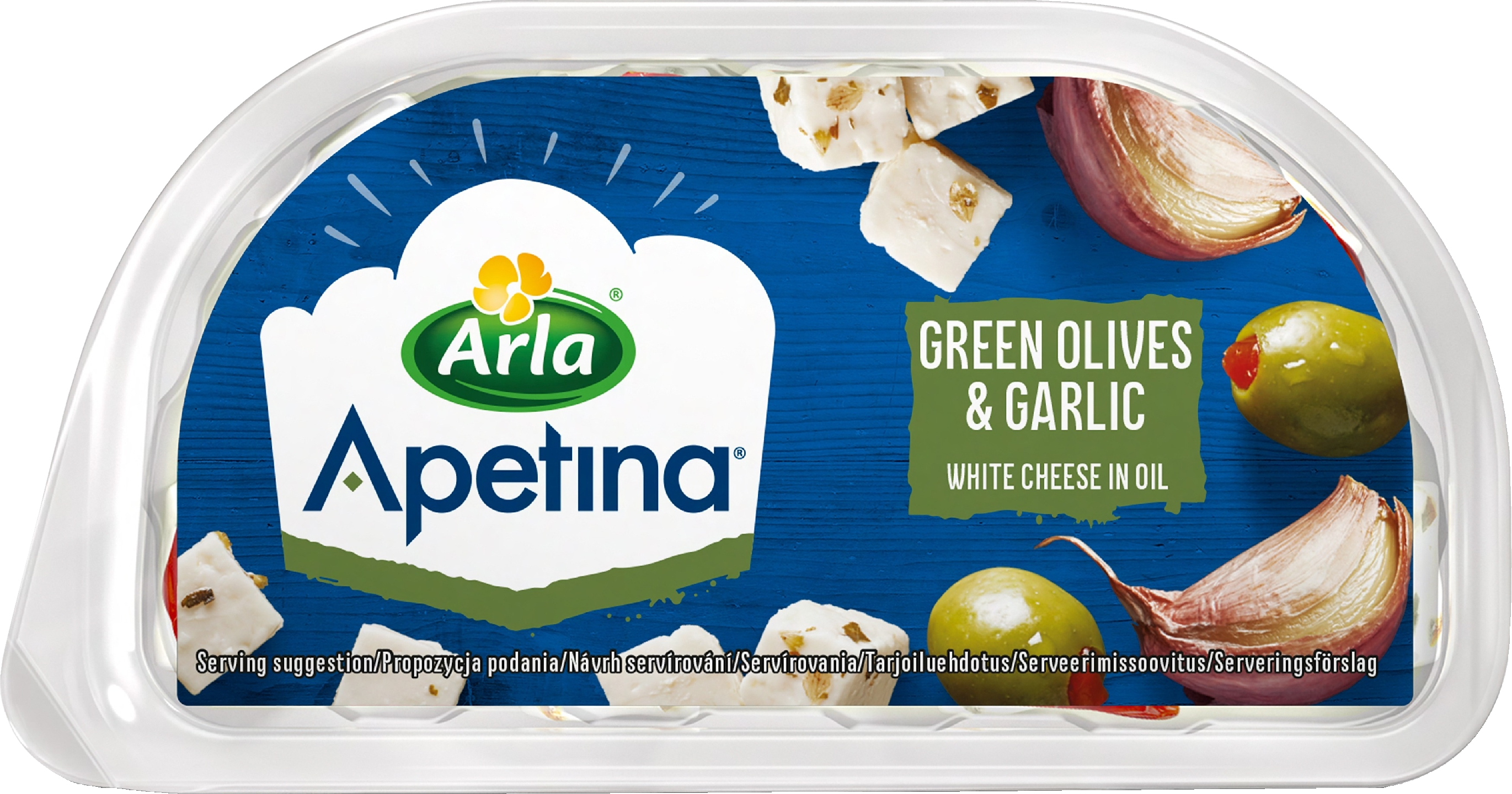 Arla apetina snackjuusto 100g/60g oliivi-valkosipuli