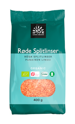 Urtekram punainen linssi 400g luomu