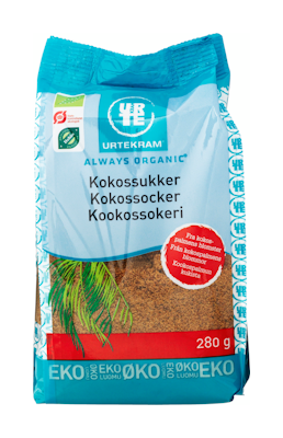 Urtekram kookossokeri 280 g luomu