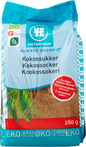 Urtekram kookossokeri 280 g luomu