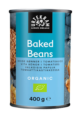 Urtekram Luomu Baked beans 400g - valkoisia papuja tomaattikastikkeessa