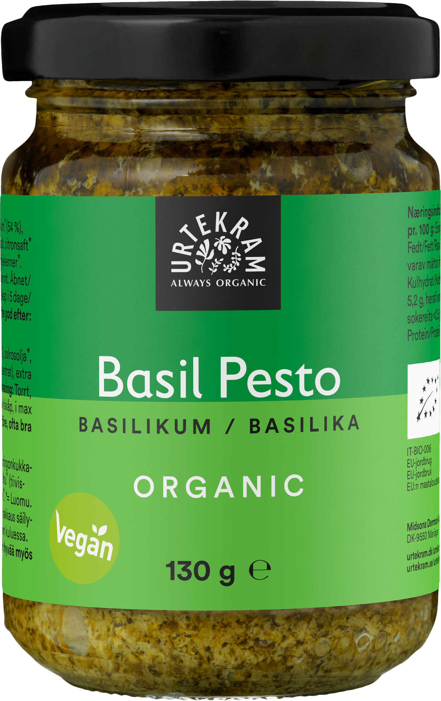 Urtekram vihreä pesto 130g luomu