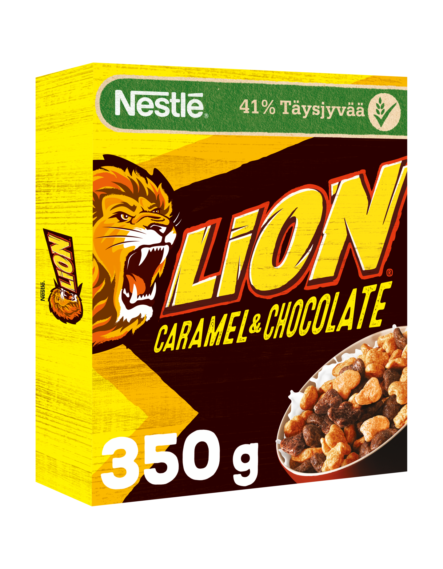 Nestlé Lion 350g suklaan ja toffeen makuisia täysjyvämuroja