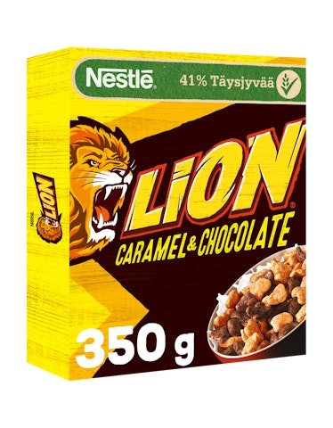 Nestlé Lion 350g suklaan ja toffeen makuisia täysjyvämuroja