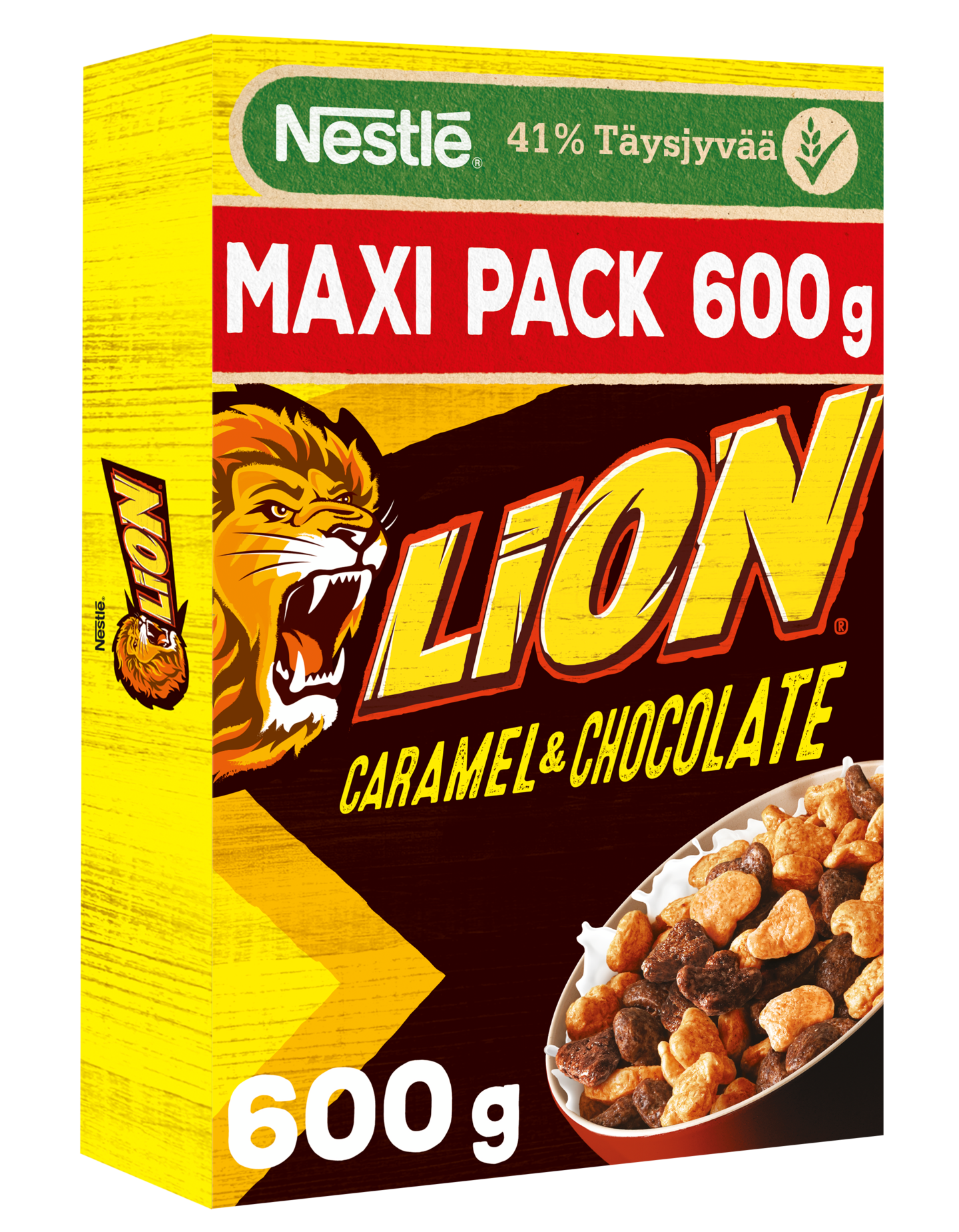 Nestlé Lion 600g suklaan ja toffeen makuisia täysjyvämuroja