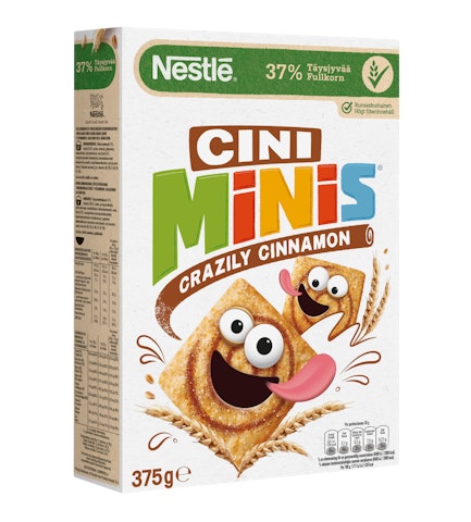 Nestlé Cini Minis 375g kanelinmakuisia täysjyvävehnä-riisimuroja