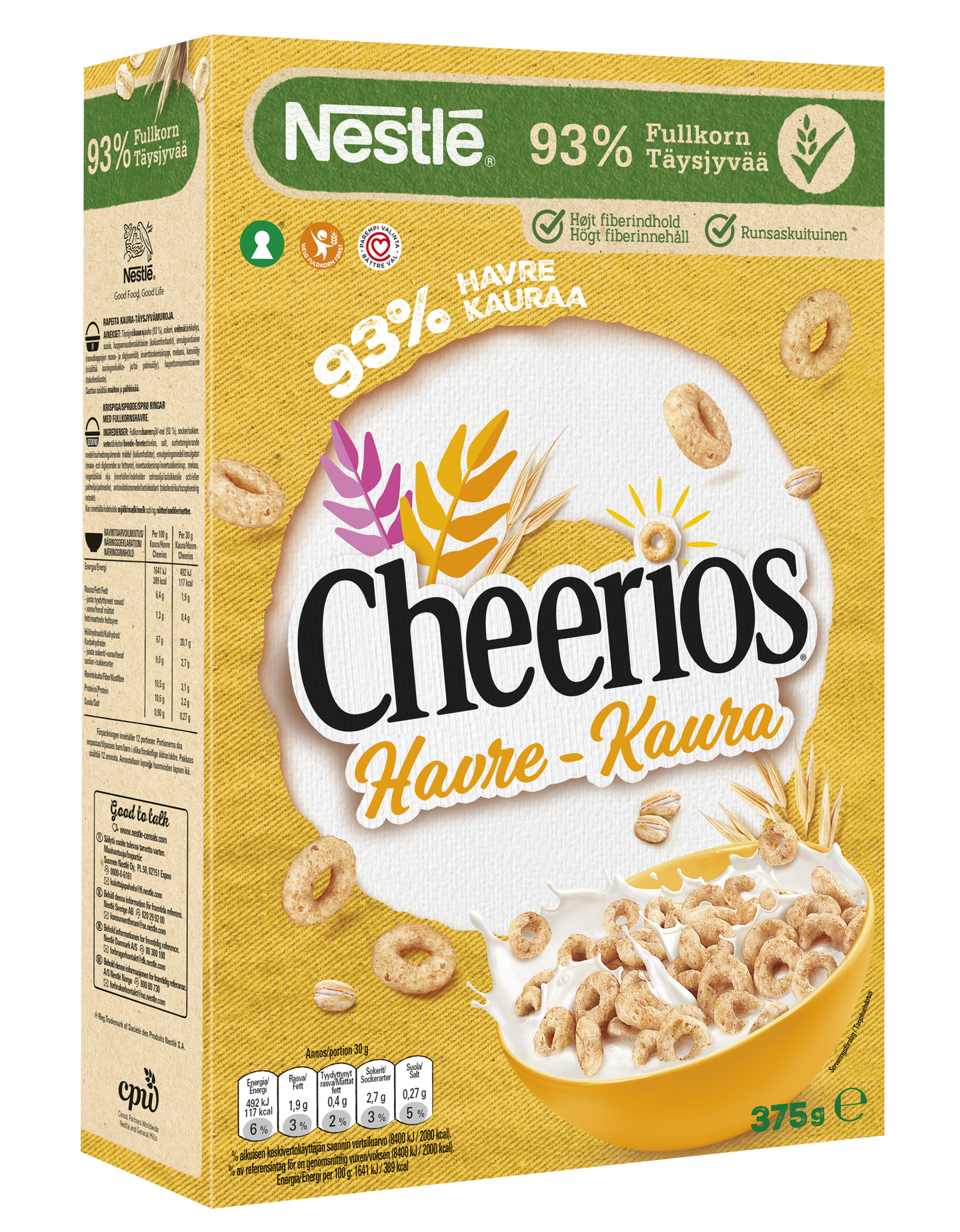 Nestlé Cheerios Kaura täysjyvämuro 375g