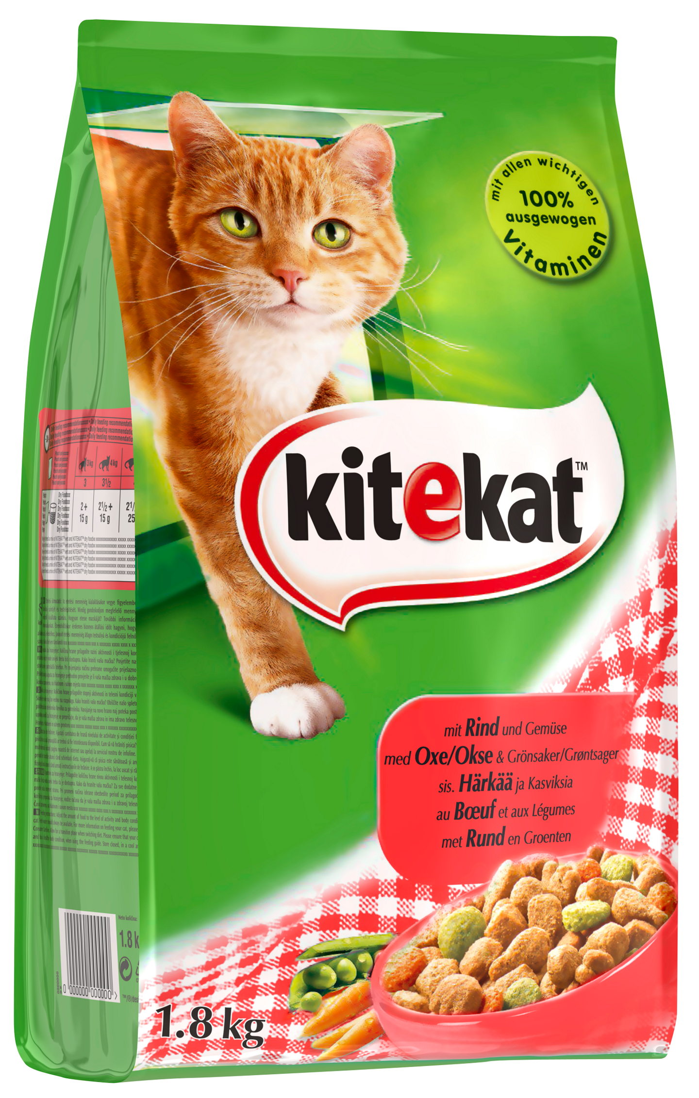 Kitekat 1,8kg härkää ja kasviksia