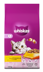 Whiskas 1+ kissan kuivaruoka 3,8kg kana