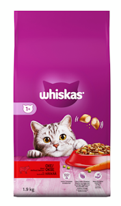 Whiskas 1+ kissan kuivaruoka 1,9kg härkä