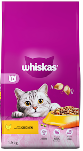 Whiskas 1+ kissan kuivaruoka 1,9kg kana