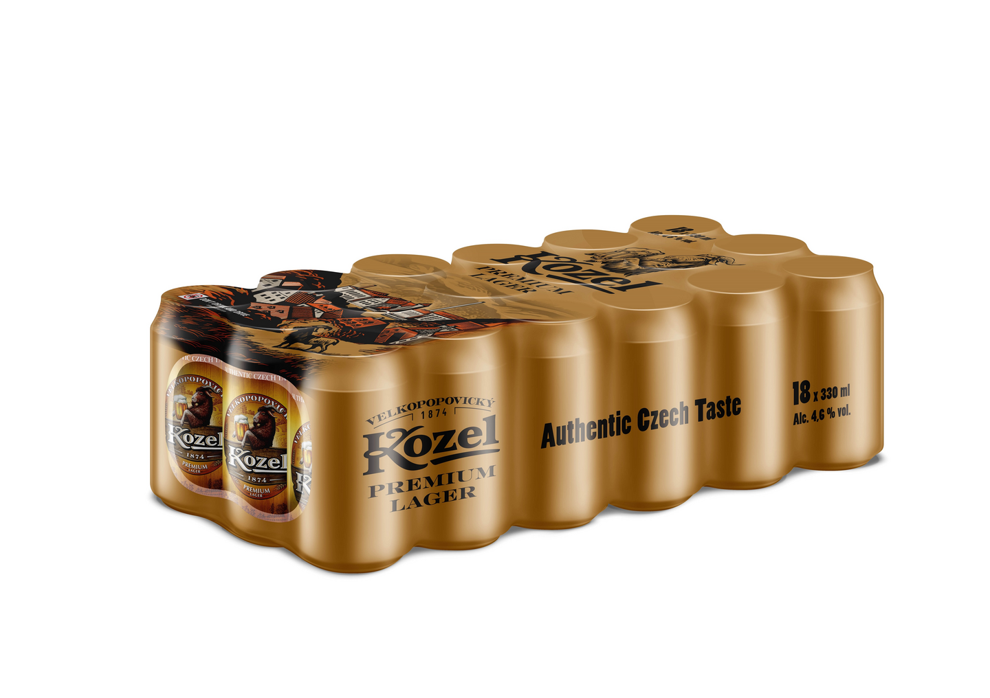 Velkopopovicky Kozel Premium 4,6% 0,33l tlk 18-pack