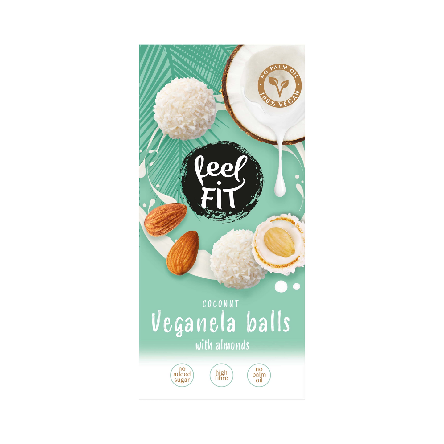 Feelfit proteiinipallo 63g kookos-manteli vegaaninen