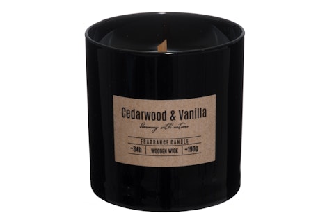 Tuoksukynttilä puinen sydän Cedarwood&Vanilla