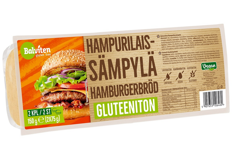 Balviten Gluteeniton hampurilaissämpylä 2kpl/150g