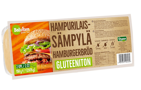 Balviten Gluteeniton hampurilaissämpylä 2kpl/150g