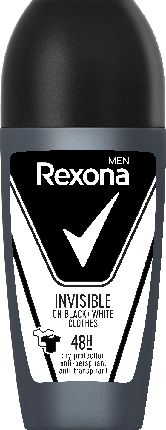 Rexona Men Antiperspirantti Deo Roll-On 50ml 48h Invisible Black & White
