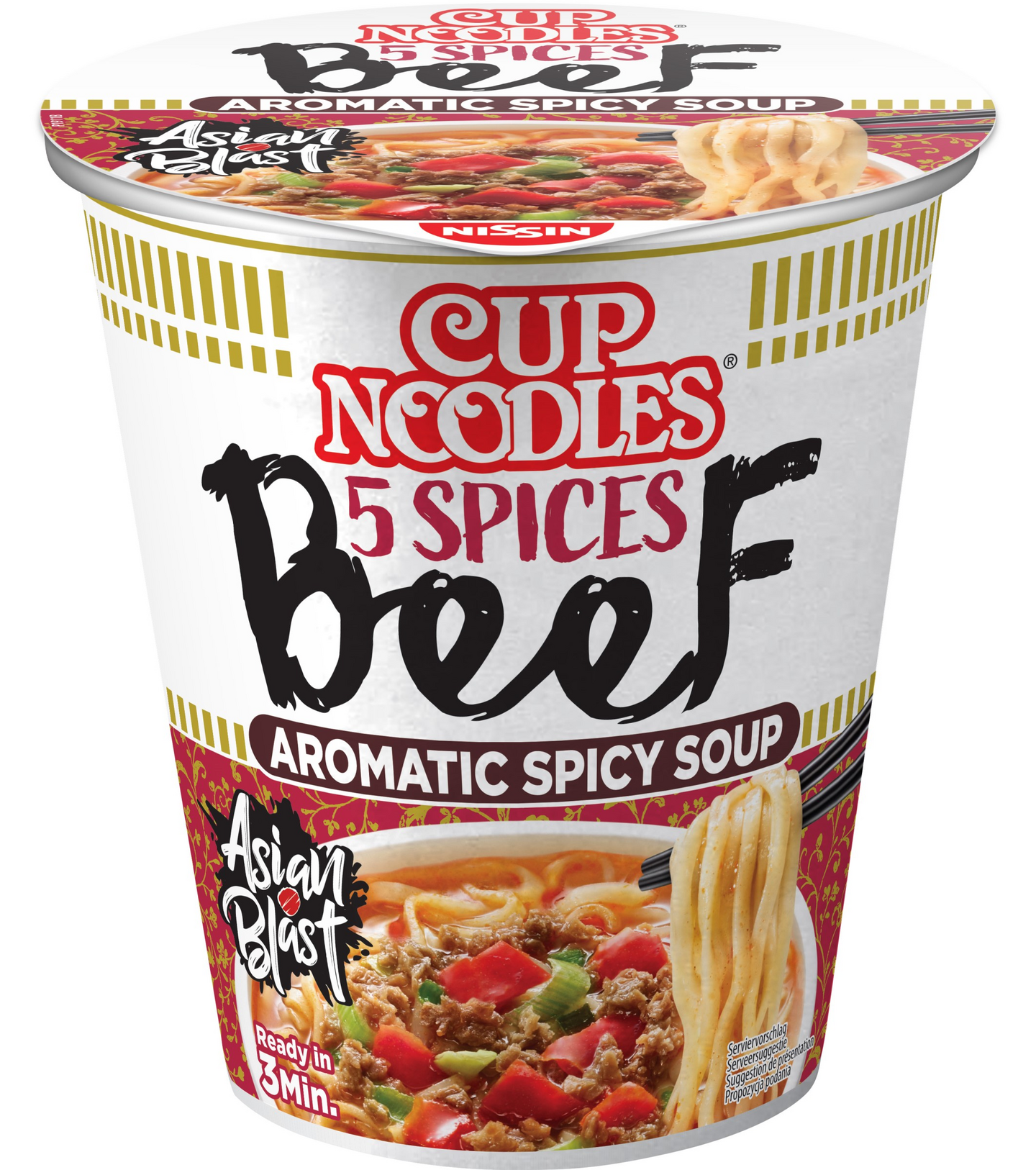 Nissin Cup Noodles 5 Spices Naudanliha pikanuudelikeitto 64g
