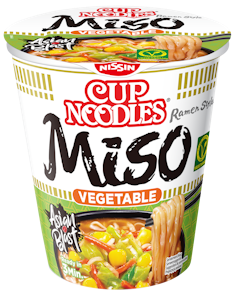 Nissin Cup Noodles Veggie Miso misonmakuinen pikanuudelikeitto 67g