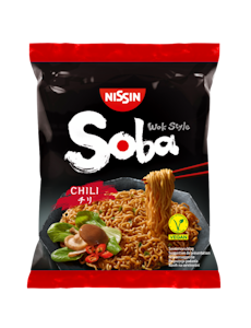 Nissin Soba Bag 111g Pikavehnäanuudeleita ja Chilimaustekastiketta