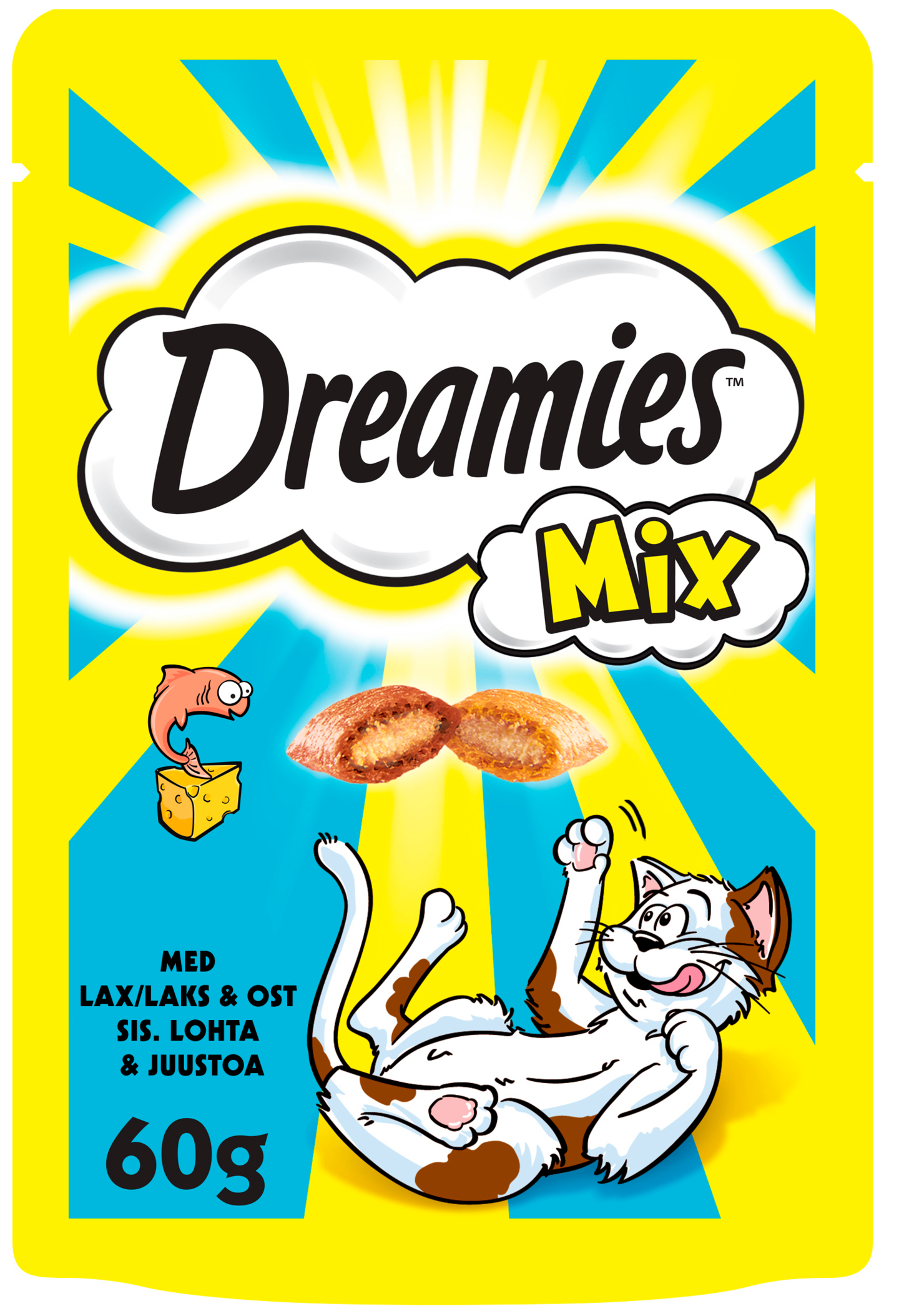 Dreamies Mix Lohi ja Juusto 60g