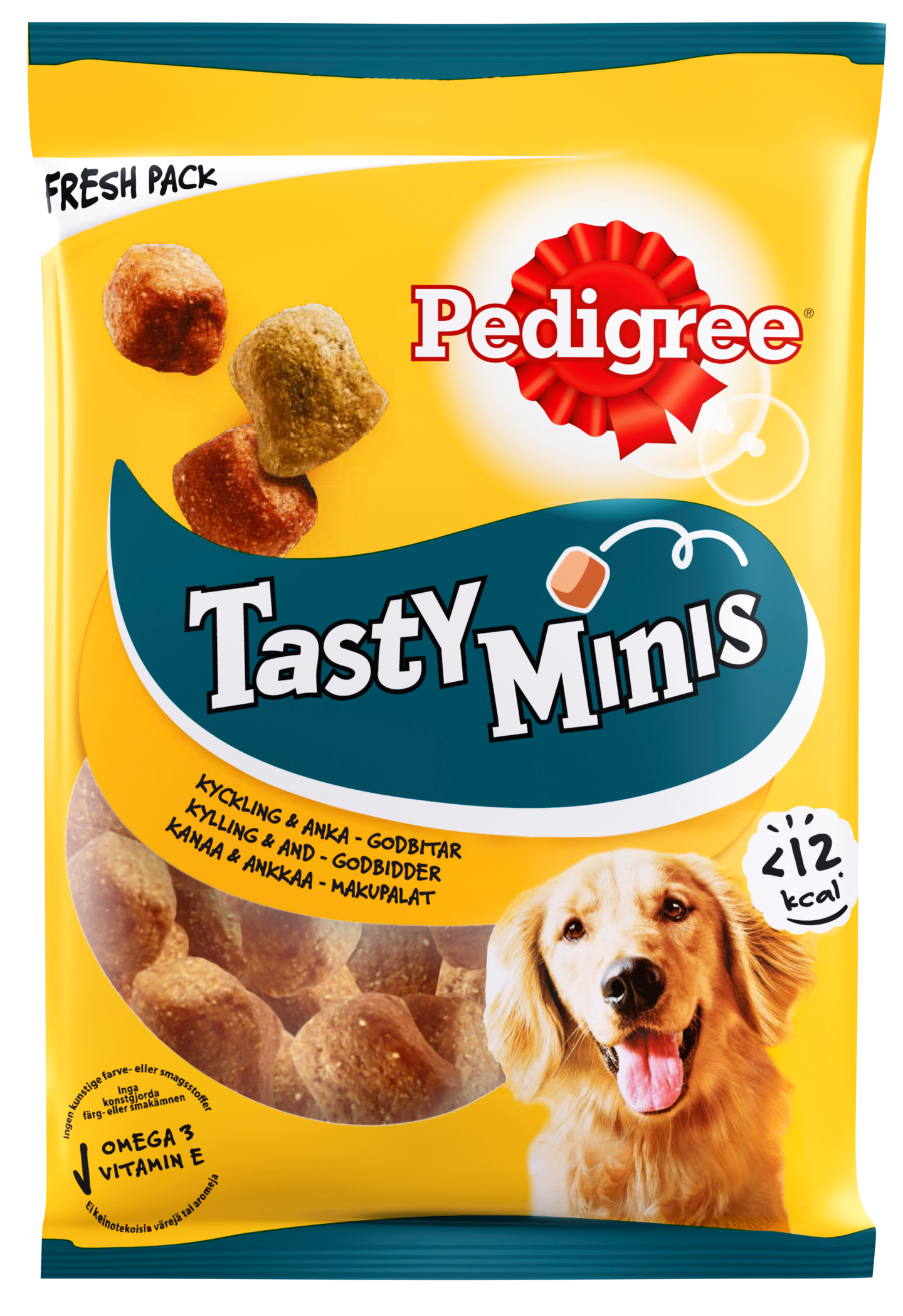 Pedigree Tasty Bites 130g Chewy Cubes sis kanaa, täydennysrehua aikuisille koirille