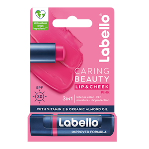 Labello 4,8g Caring Beauty Pink - sävyttävä voide huulille ja poskille