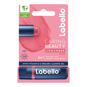 Labello 4,8g Caring Beauty Rose - sävyttävä voide huulille ja poskille